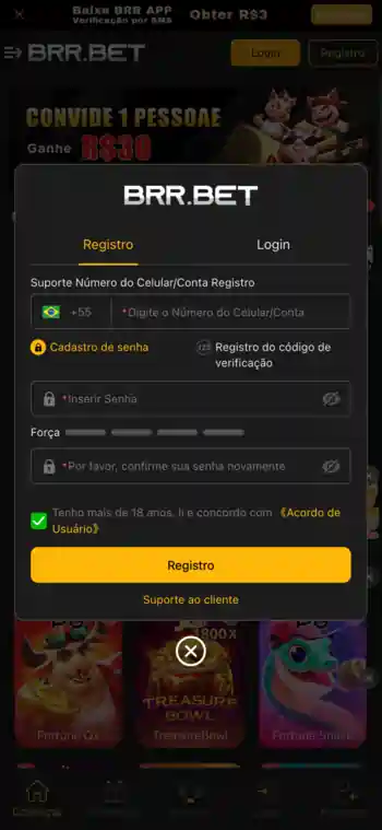 Registro de Conta na BRRBET
